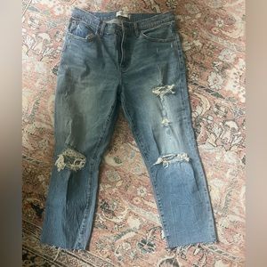 Abercrombie MidRise distressed boyfriend jeans. Size 10